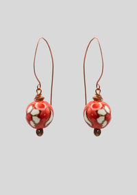 Fierce yet Floral: Crimson Copper Statement Earrings