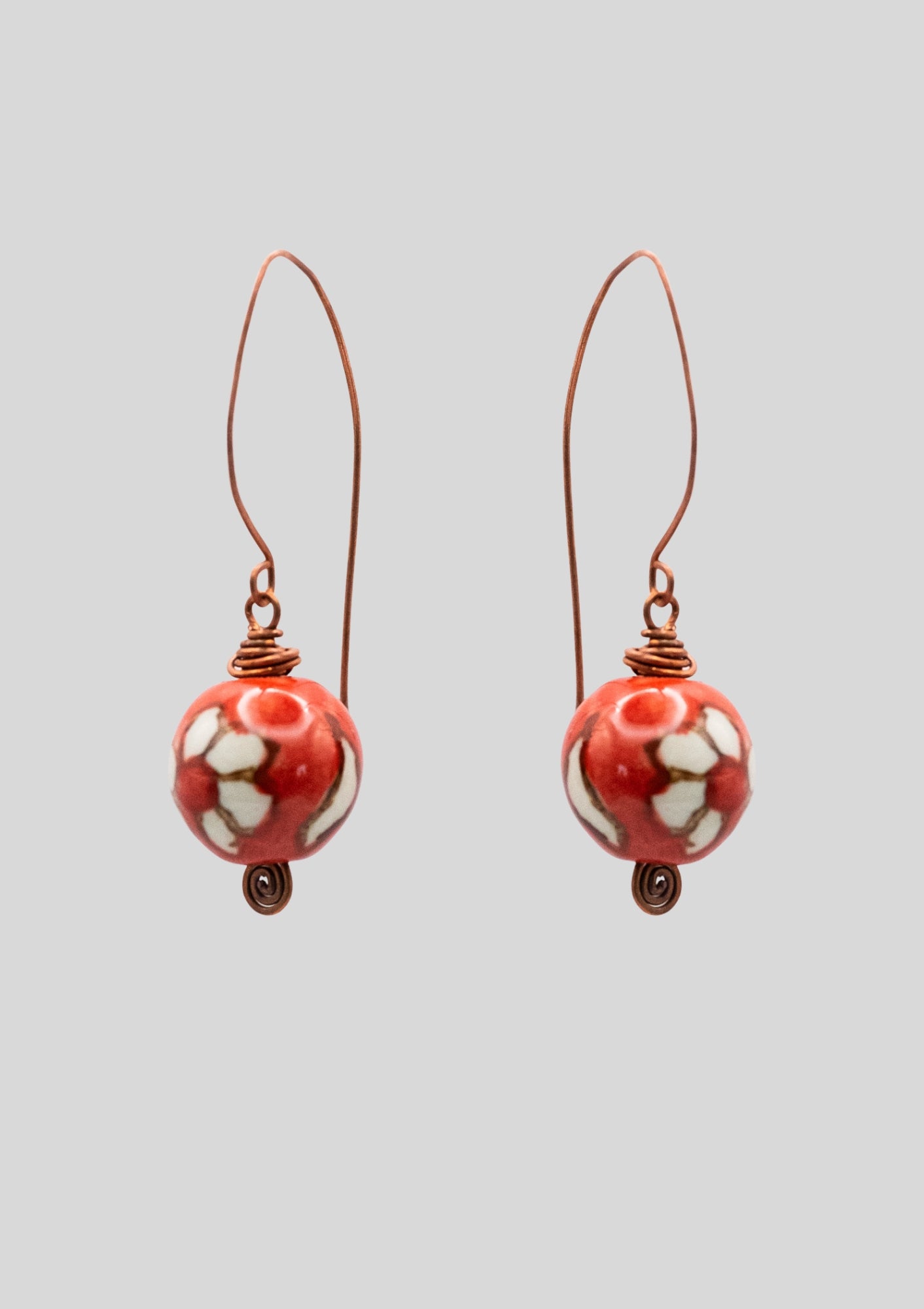 Fierce yet Floral: Crimson Copper Statement Earrings