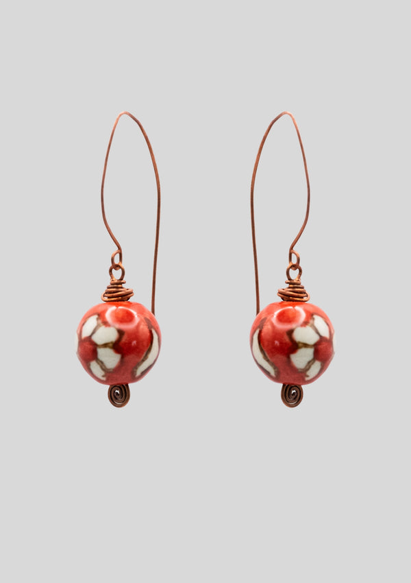 Fierce yet Floral: Crimson Copper Statement Earrings