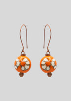 Fierce yet Floral: Orange Copper Statement Earrings