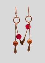 Pale Rustle: Hammered Copper Earrings