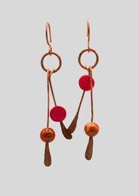 Pale Rustle: Hammered Copper Earrings