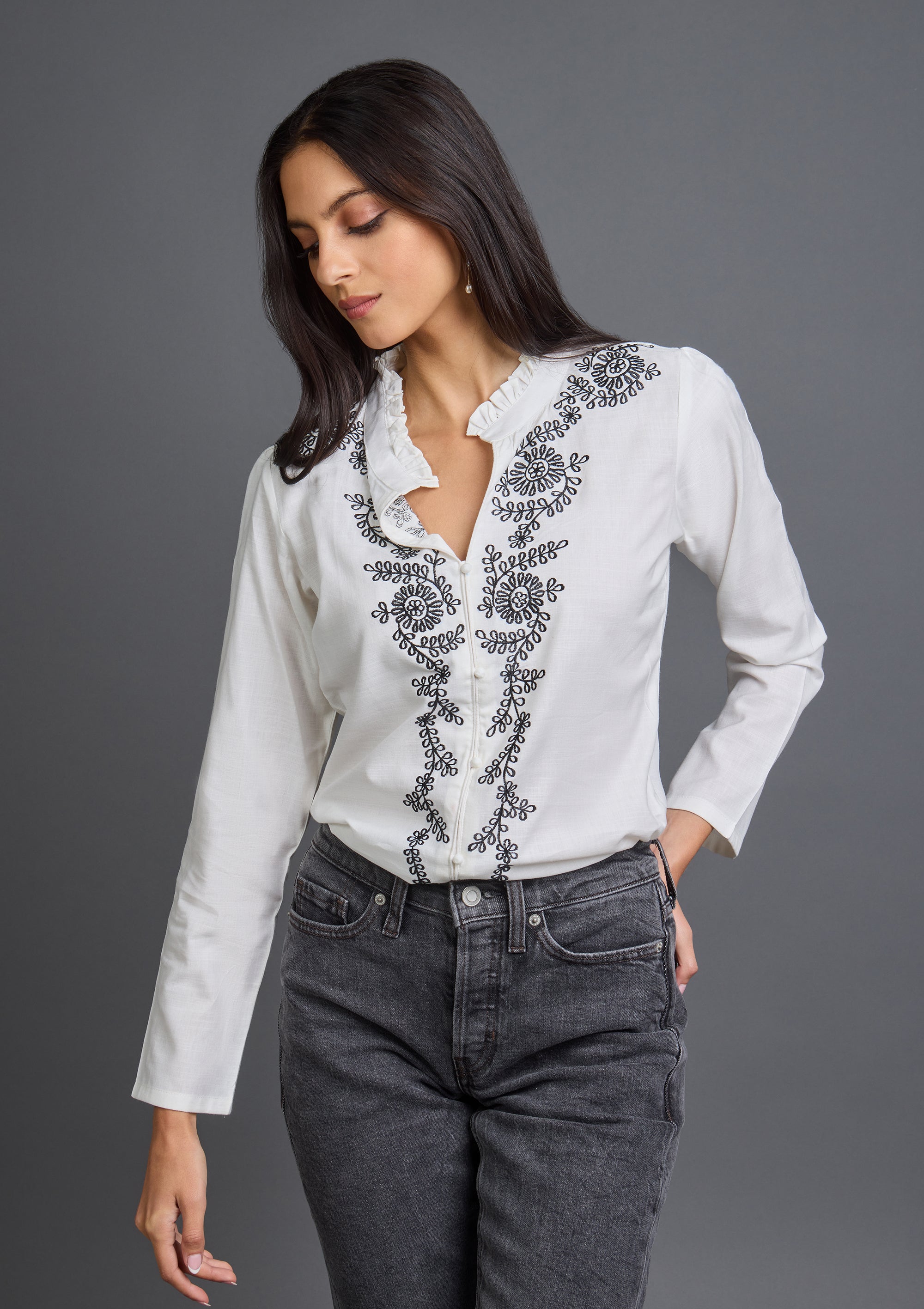 Irene Embroidered Blouse – Monsoon Breeze