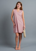 Mitrah Cotton Linen Dress - Blush Pink