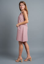 Mitrah Cotton Linen Dress - Blush Pink