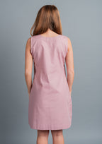 Mitrah Cotton Linen Dress - Blush Pink