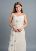 Kantha Embroidered Midi Dress