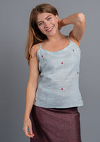 Moolah Embroidered Linen Top