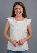 Hamsa Flutter Sleeved Top