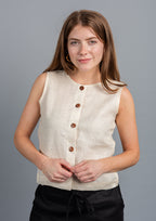 Kalpa Linen Cropped Top