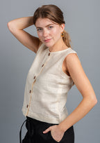 Kalpa Linen Cropped Top