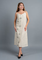 Kantha Embroidered Midi Dress