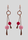 Swaying Blush: Hammered Copper Earrings