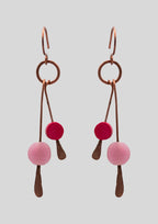 Swaying Blush: Hammered Copper Earrings