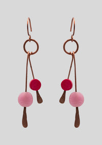 Swaying Blush: Hammered Copper Earrings