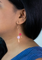 Swaying Blush: Hammered Copper Earrings
