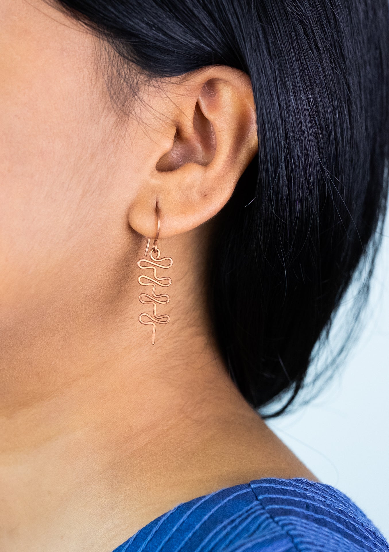 Little Fern: Copper Dangle Earrings