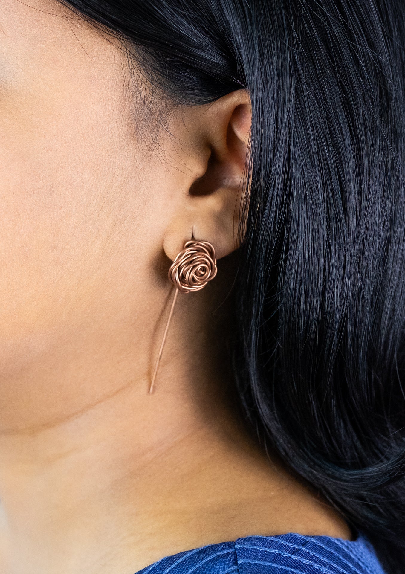 Tangled in Roses: Copper Threader Earrings