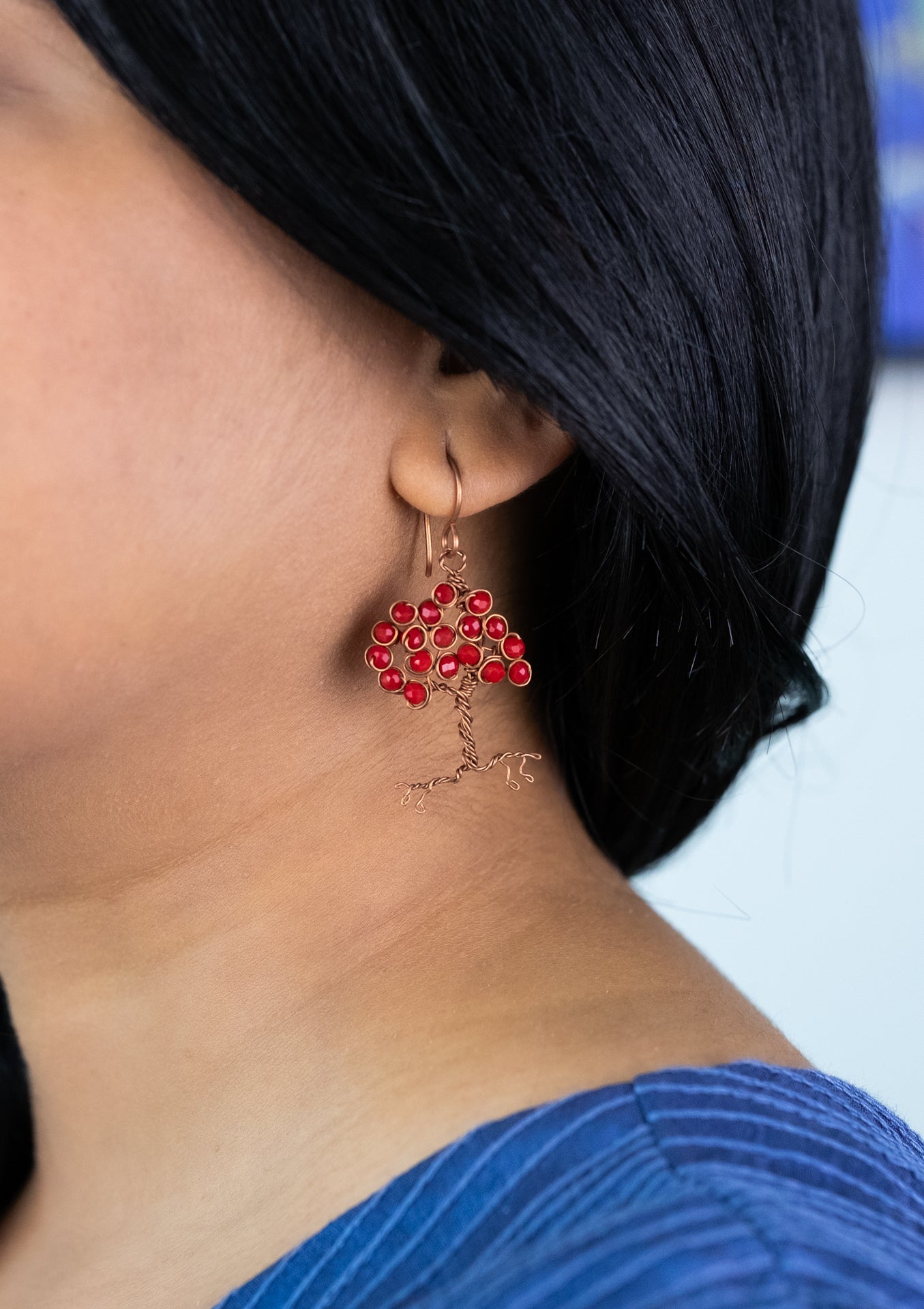 Ember Root and Reverie: Copper Dangle Earrings