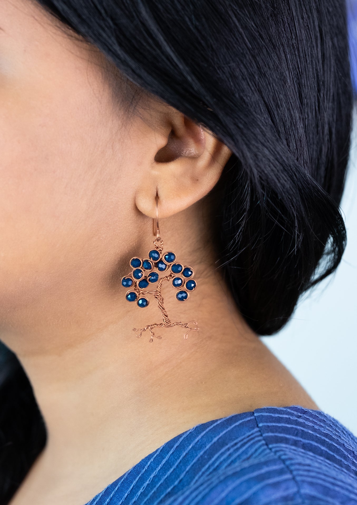Duskfall Root and Reverie: Copper Dangle Earrings