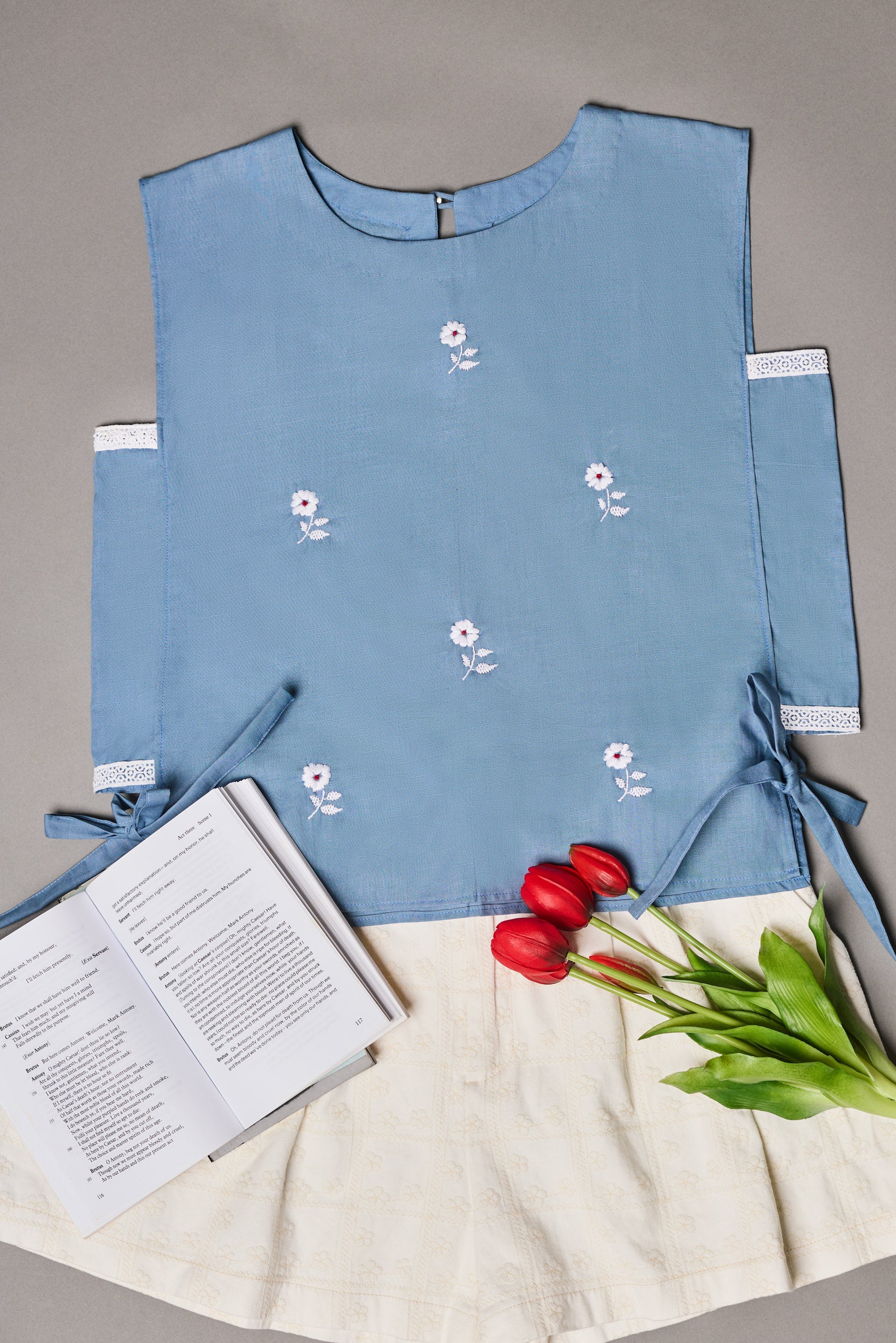 Kosha Hand-embroidered Bow Top
