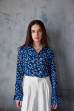 Iris Button Down Shirt - Indigo Vine