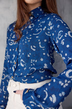 Iris Button Down Shirt - Indigo Paisley