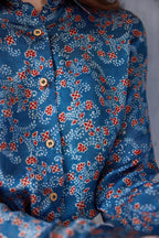 Iris Button Down Shirt - Indigo Marigold