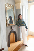 Iris Button Down Shirt - Deep Teal Butti