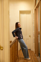 Irene Embroidered Blouse - Charcoal