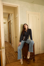Irene Embroidered Blouse - Charcoal