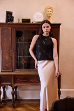Dalia Halter Neck Top - Noir