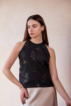 Dalia Halter Neck Top - Noir